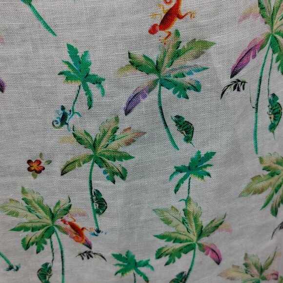 Vicci Brand, Size 42 Linen Dress, Tropical Pattern - Picture 8 of 9